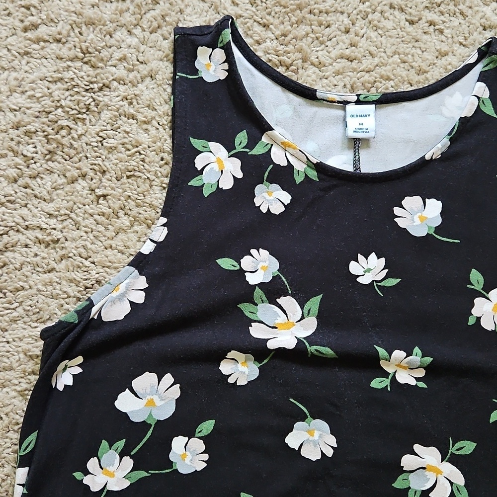 Old Navy Floral Black Dress, Size M - Picture 3 of 5